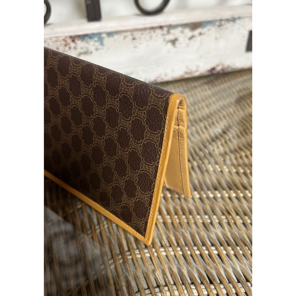 Authentic Vintage CELINE Macadam Canvas Leather Long Checkbook Wallet - Picture 6 of 9